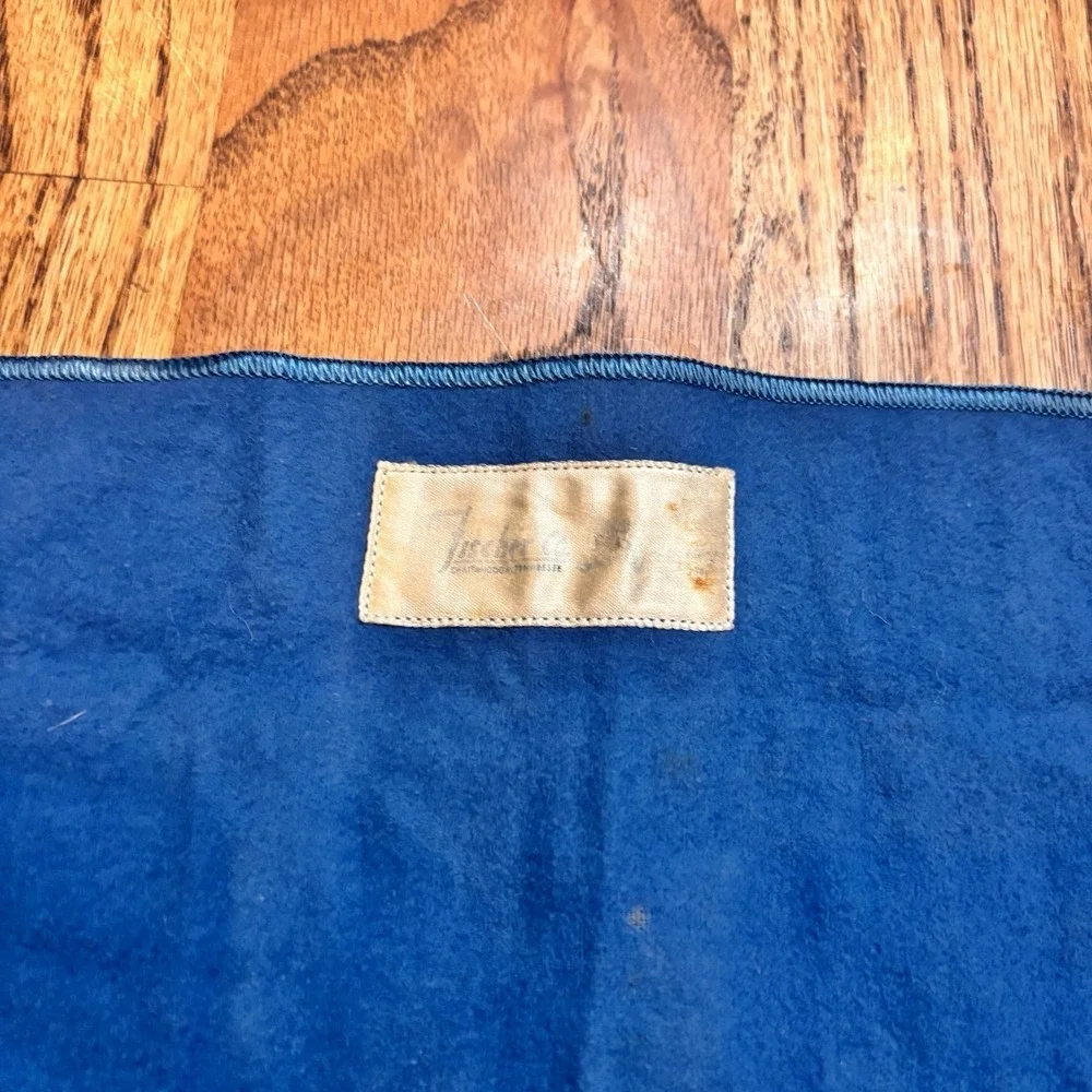 Vintage Fisher Co Jewelers Silverware Roll 12 Slot Tarnish Resistant Blue 22x8.5